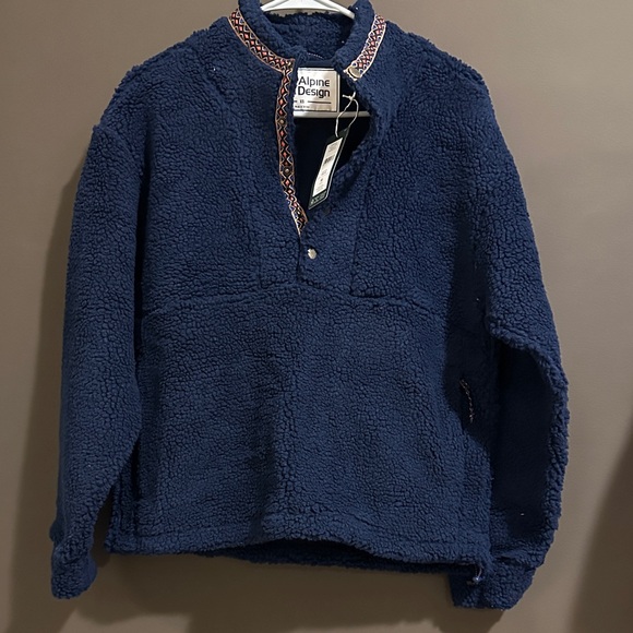 Alpine Design Sweaters - Alpine Design Sherpa Half Zip Pullover Blue Women’s XS NWT